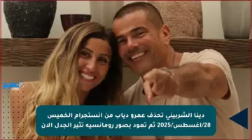 دينا الشربيني تحذف عمرو دياب من إنستجرام الخميس 28/أغسطس/2025 ثم تعود بصور رومانسية تثير الجدل الآن